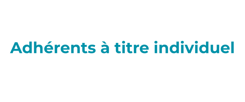 Adhérent·e·s à titre individuel